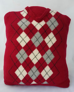 Upcycled Argyle Sweater Pillow handmade